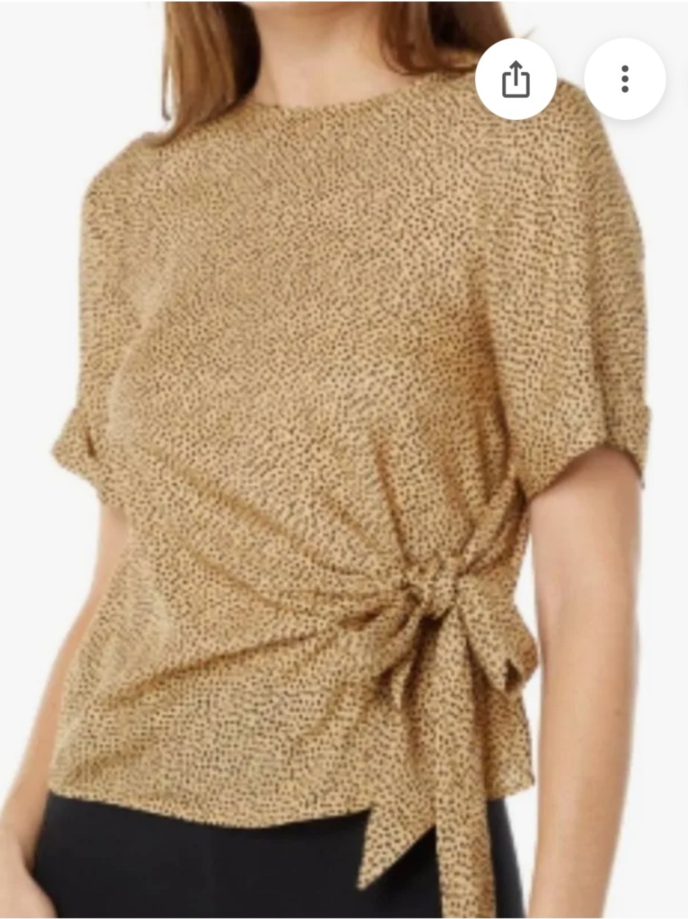Ted Baker London Tan Leopard-Print Side Tie Blouse